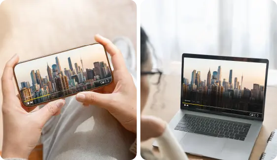 Person watching a video on a smartphone, representing cross-device video advertising on mobile.