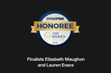 Cynopsis Top Women in Media 2025 Honoree Badge - Finalists Elizabeth Maughon and Lauren Evans